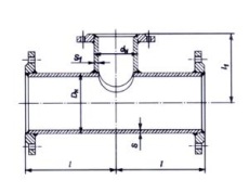 Схема фланцевого тройника ТФ