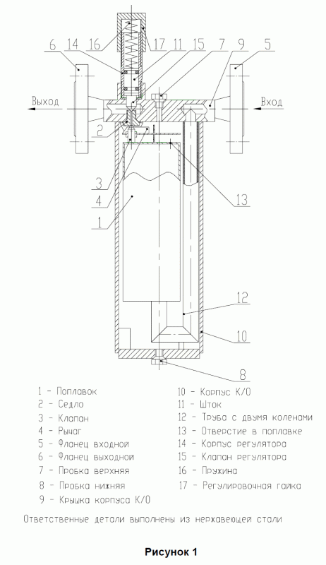 Конденсатоотводчик поплавковый КОРАЛ РКПМ-РН-3225